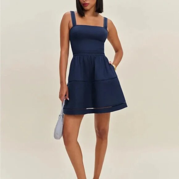 NWT Everett Mini Linen Dress - Danube Size 12 - Picture 2 of 8